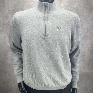 Fairway Greene Italian Merino Wool 1/4 Zip Lined Pullover Lg Indian Valley Golf